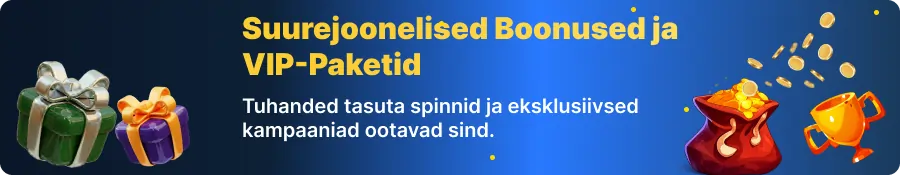 Suurejoonelised kasiino boonused ja VIP paketid kuldse karika ning kingitustega