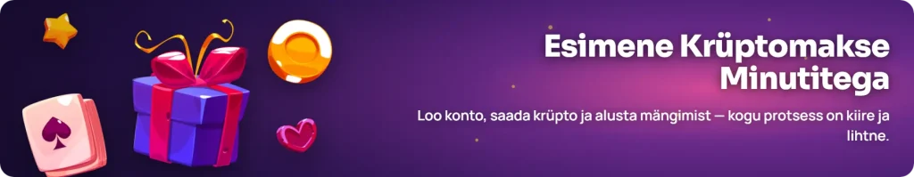 Esimene krüptomakse ja konto avamine krüptokasiinos mõne minutiga