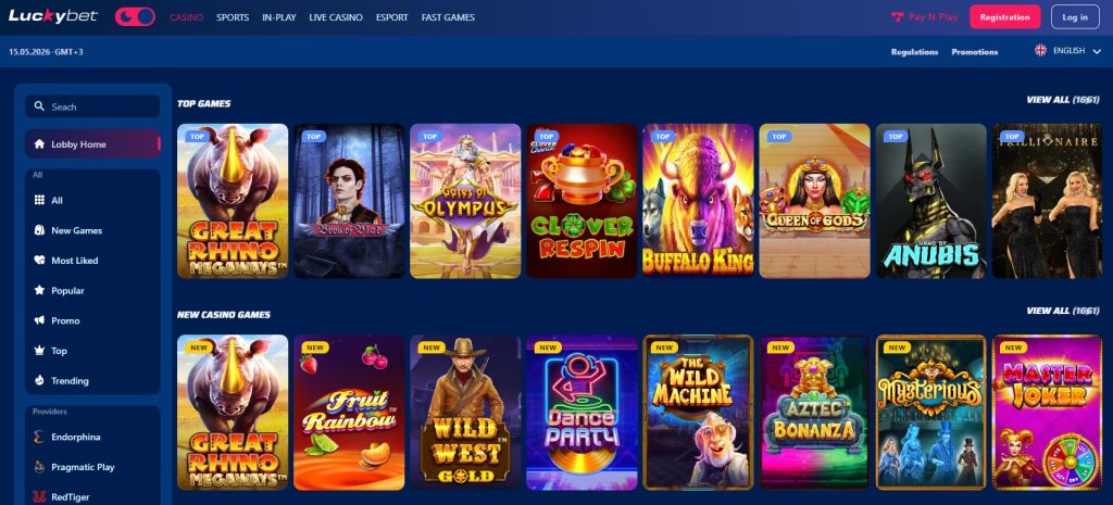 Casino games at Luckybet.ee