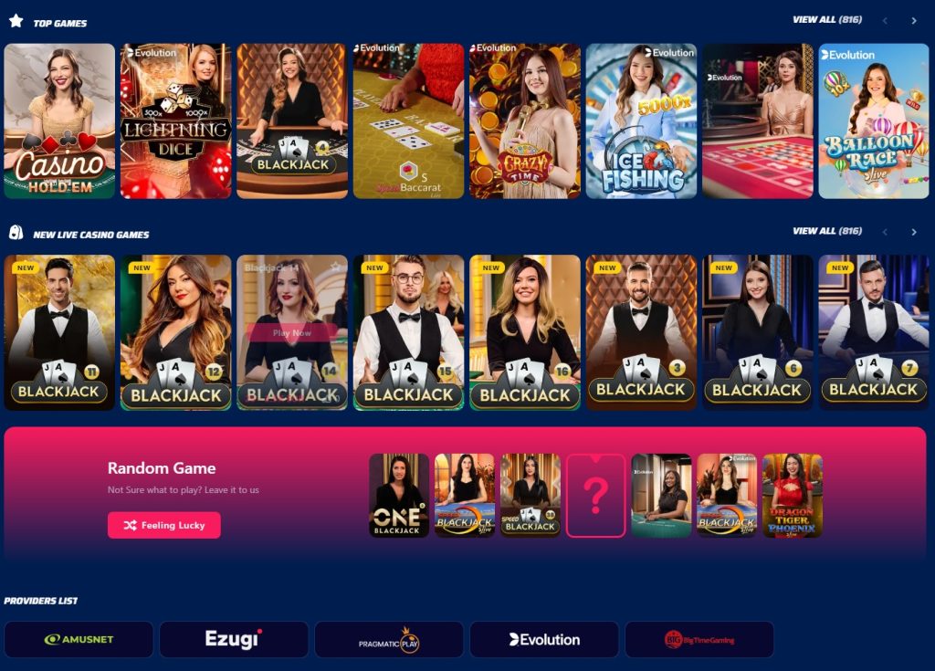Live casino at Luckybet.ee