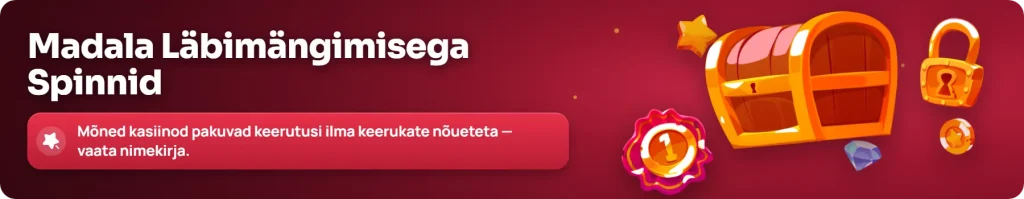 Madala läbimängimisega tasuta spinnid