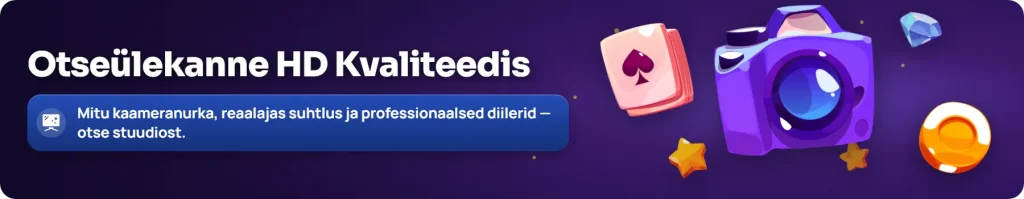 Live kasiino otseülekanne HD kvaliteedis ja reaalajas statistika
