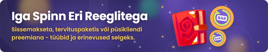 Enamlevinud tasuta spinni pakkumiste tüübid
