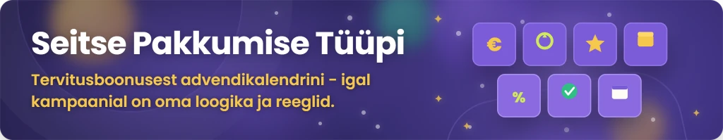 Kõige levinumad kasiino pakkumiste tüübid Eestis