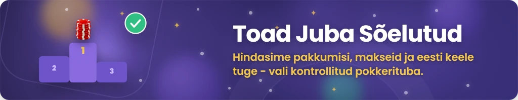 Parimad pokkeriboonused ja pokkerikasiinod Eestis